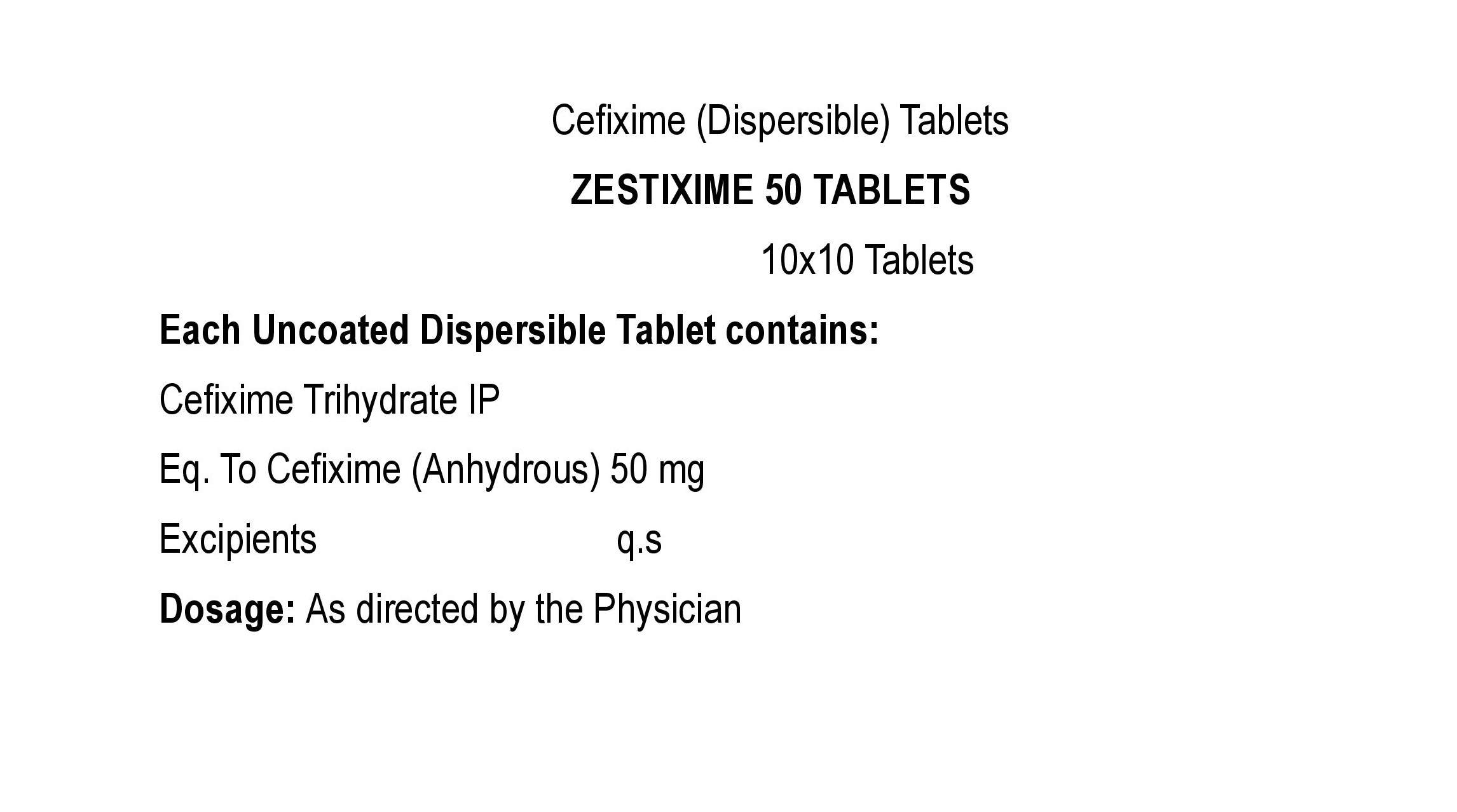 ZESTIXIME 50 TABLET